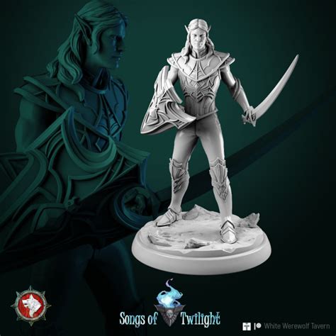 3d Printable Drow Warriors Set 6 Miniatures 32 Mm Pre Supported By White Werewolf Tavern