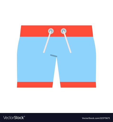 Male Swim Shorts Simple Flat Design Icon Vector Image