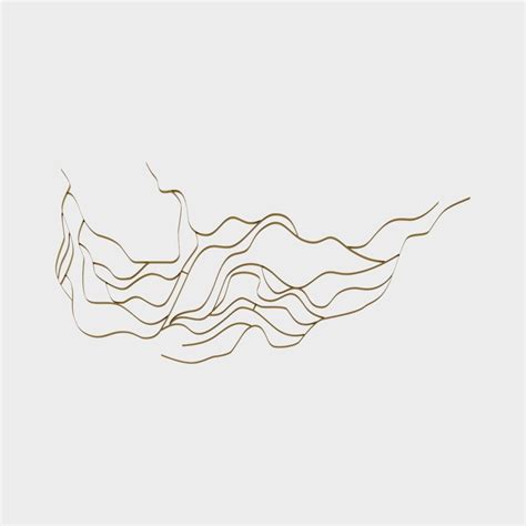 Luxury Abstract Wavy Lines Wall Decor Irregular Metal Wall Art In Gold