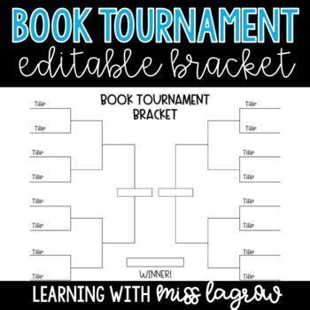 March Madness Editable Book Tournament Bracket Brackets Tournament Of