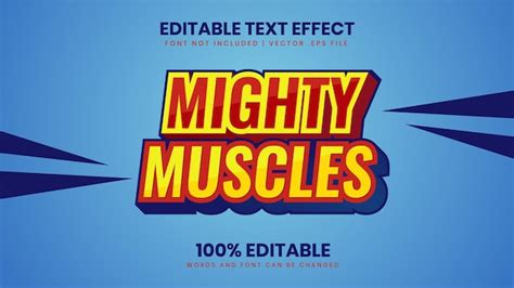 Premium Vector Mighty Muscles Editable Text Effect