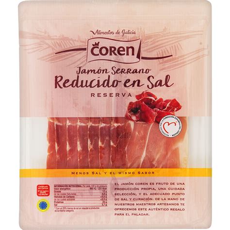 Comprar Jamón serrano Reserva ETG reducido en sal en lonchas envase 120