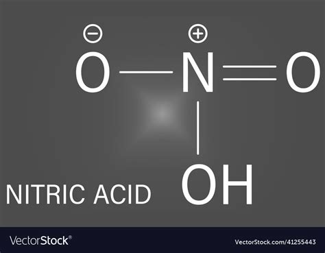 Nitric Acid Or Hno3 Molecule Skeletal Formula Vector Image