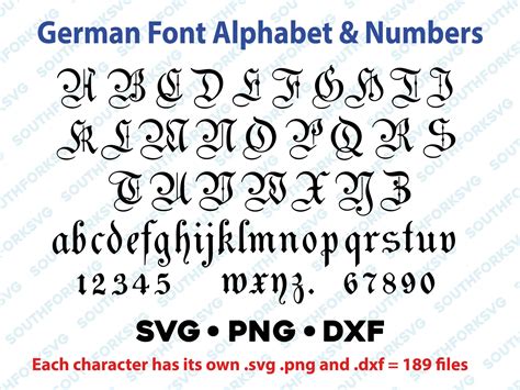 German Font Alphabet