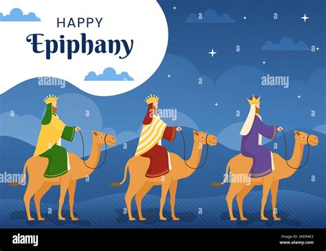 Happy Epiphany Day Flat Background Cartoon Hand Drawn Templates