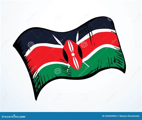 Bandera De Kenya Icono De Dibujo Vectorial Ilustraci N Del Vector