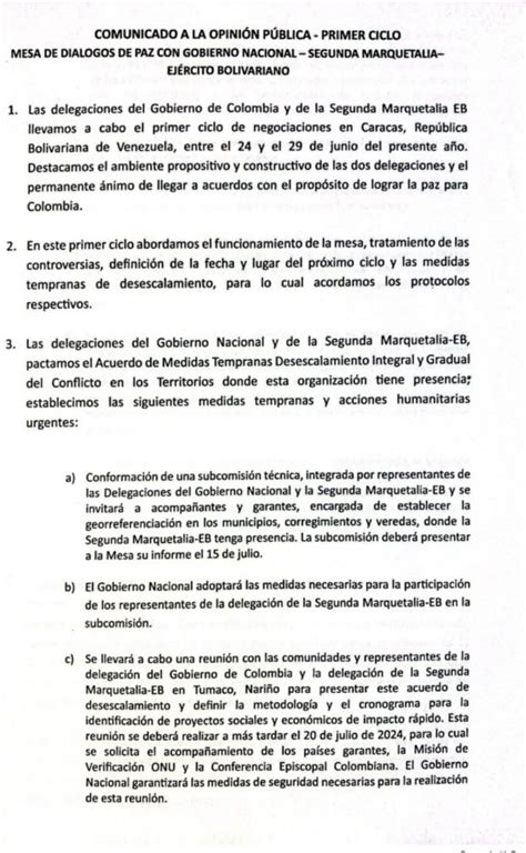 Disidencia Segunda Marquetalia acordó y anunció el cese unilateral al