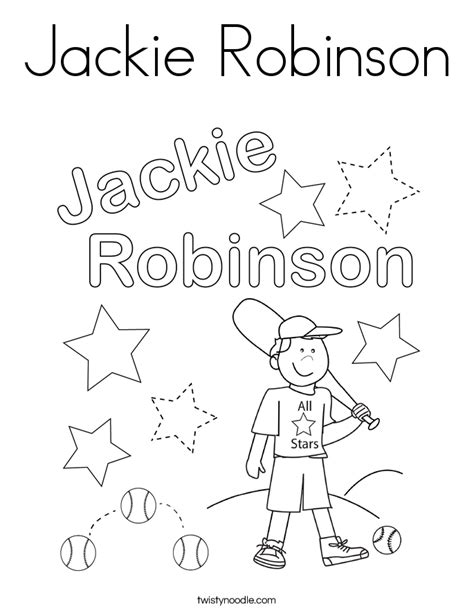 Jackie Robinson Coloring Page - Twisty Noodle