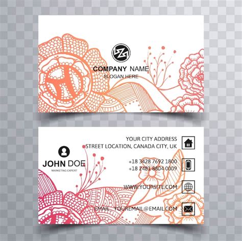 Premium Vector Beautiful Floral Business Card Background