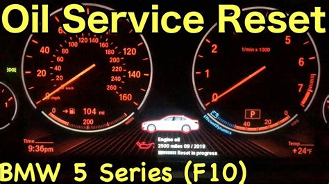 Oil Service Light Reset On Bmw Series F Youtube