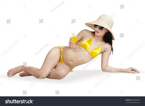 Sexy Woman Bikini Relaxing While Holding Stock Photo 206009692 Shutterstock