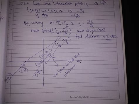 A Line Is At Distance Of Units From Origin And Having Both Intercepts