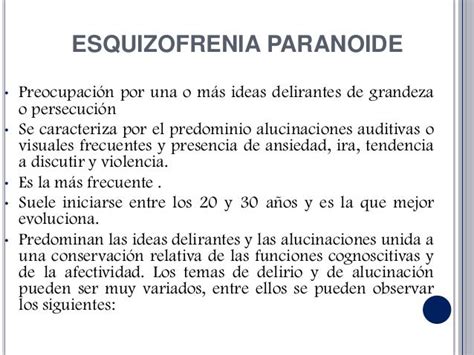 Estudio De Paciente Eqz Paranoide Esquizofrenia