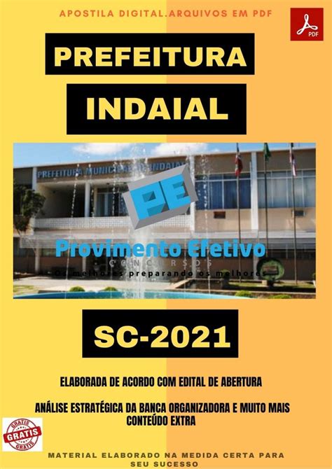 Provimento Efetivo Concursos Apostila Concurso Pref Indaial SC 2021