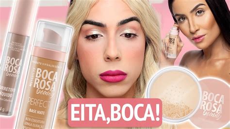 TESTEI A NOVA BASE DA BOCA ROSA BEAUTY o corretivo e o pó também