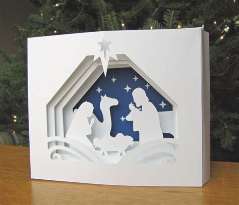 Nativity Scene 3d Christmas Card Religious Christmas Cards Christmas