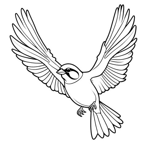 Sparrow In Flight Coloring Page Lulu Pages