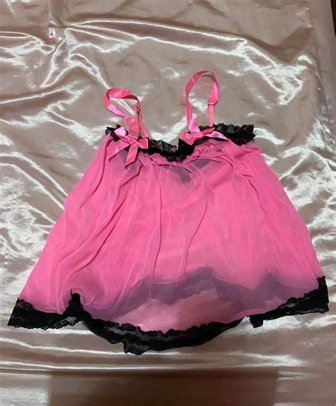 Sale Victoria Secret Hot Pink Babydoll Lingerie Women S Fashion Tops Blouses On Carousell