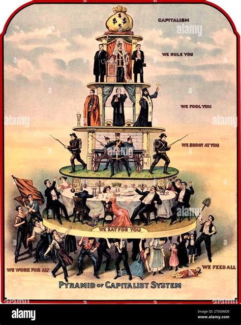 Pyramid Of The Capitalist System Illustration Stock Photo Alamy