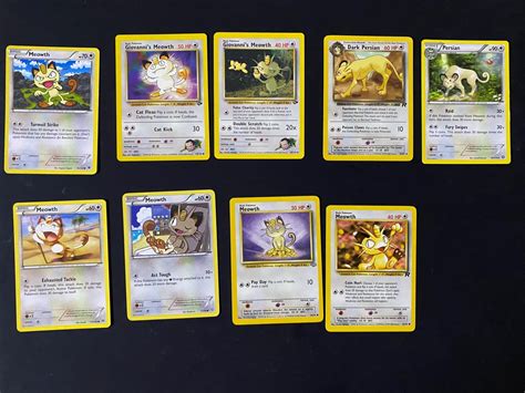 Pokemon Cards Meowth Team Rocket Return Persian Pokemon Vintage