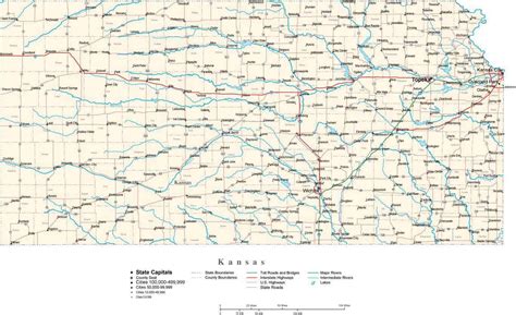 Kansas State Map in Fit-Together Style to match other states