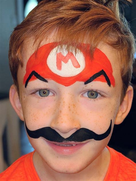 Mario Face Paint Mario Facepaint Mario Dark Makeup Face Painting Classroom Halloween