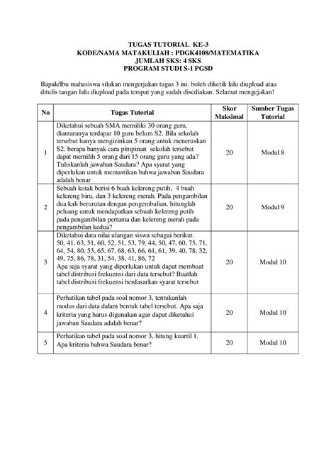 Tugas Tutorial Pdgk Tugas Tutorial Ke Kode Nama Matakuliah