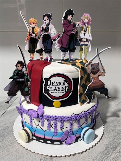 Torta de Demon Slayer Torta de anime Cumpleaños marino Fiestas