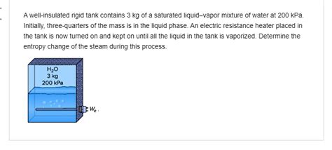 SOLVED A Well Insulated Rigid Tank Contains Kg Of A Saturated