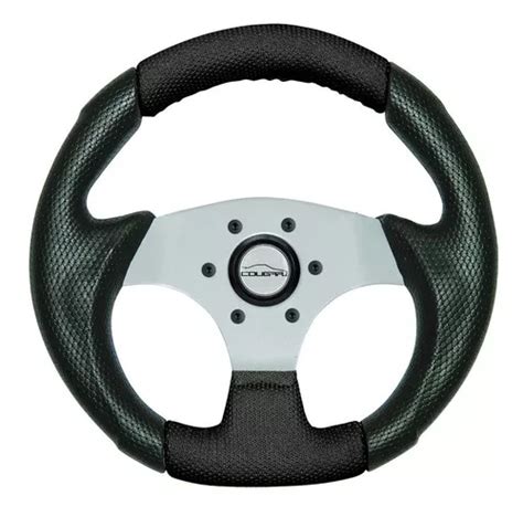 Volante Preto Costurado Pequeno Silver Cm Fusca Buggy Parcelamento