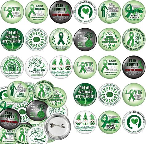 Remuuly Pieces Mental Health Awareness Mini Buttons Novelty Mental