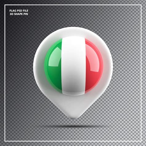 Premium Psd Pin Round Flag Of Italy Element