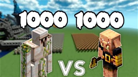 1000 Iron Golem Vs 1000 Piglin Brute Minecraft YouTube