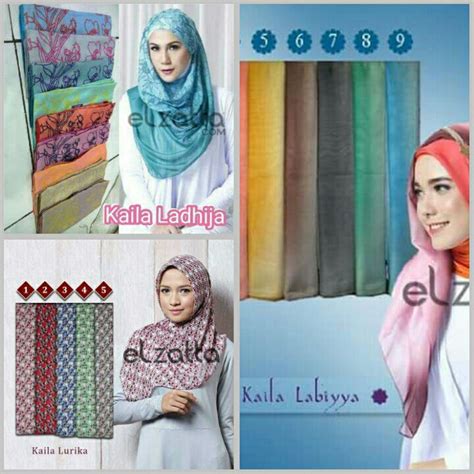 Koleksi Jilbab Segi Empat Polos Motif Elzatta