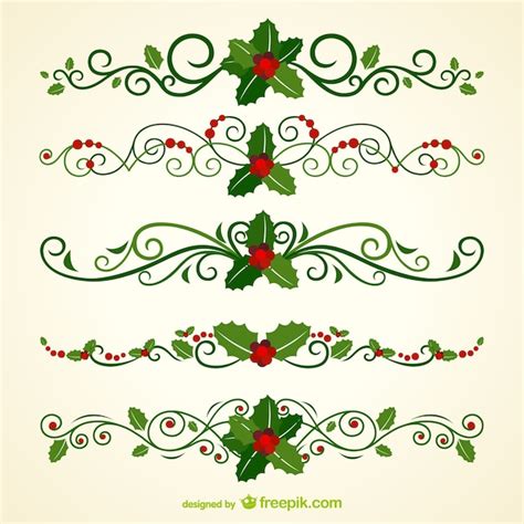 Christmas Ornamental Headers Vector Free Download