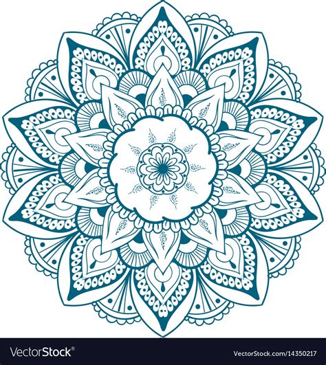 Decorative Floral Round Mandala Royalty Free Vector Image