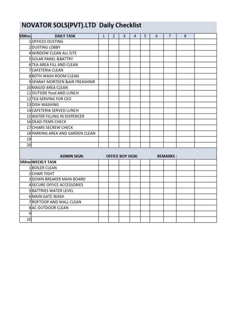 Checklist Daily | PDF