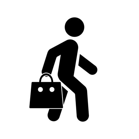 Walking Man With Shopping Bag Icon Vector Art At Vecteezy