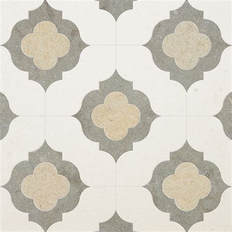 Champagne Seashell Olive Green Multi Finish Irene Limestone Mosaic 12