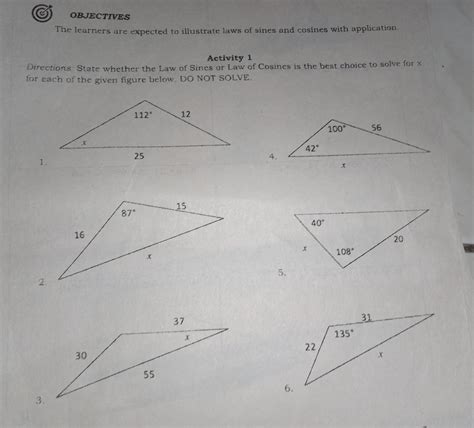 Activity State Whether The Law Of Sines Or Law Of Cosines Is The Best