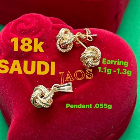 Pawnable K Saudi Gold Knot Earring Pendant Shopee Philippines