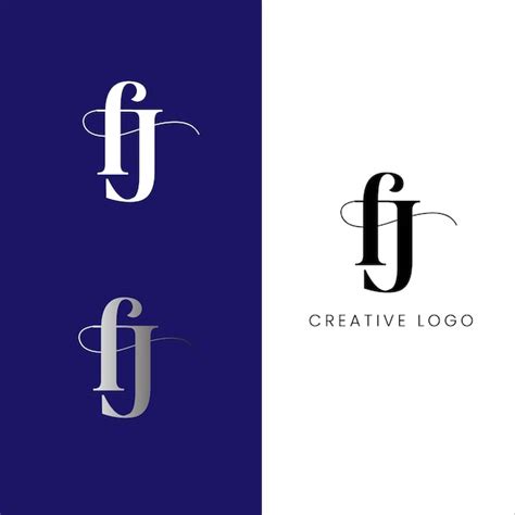 Diseño Del Logotipo De La Letra Inicial Fj Vector Premium