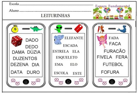 Fichas De Leitura Simples Para Imprimir S Escola