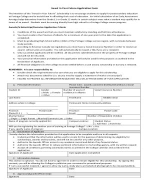 Fillable Online Invest In Your Future Application Form Fax Email Print