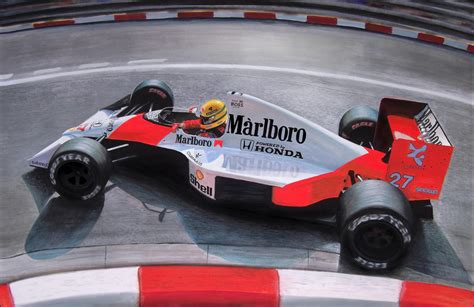 Ayrton Senna Marlboro Mclaren Monaco 1990 Painting By Tonyregan On