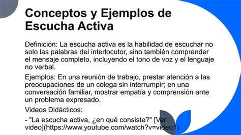 Escucha Activa T Cnicas Y Ejemplos Pptx