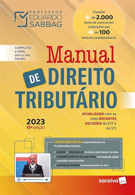 Manual De Direito Tributário 9786553625976 Eduardo Sabbag