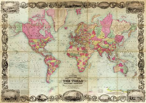 World Map 1705 Painting By Unknown