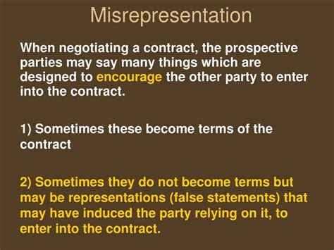 Ppt Law Of Contract Misrepresentation Powerpoint Presentation Free