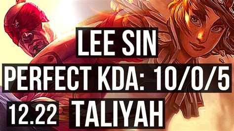 LEE Vs TALIYAH JNG 10 0 5 Legendary 1 2M Mastery 400 Games KR